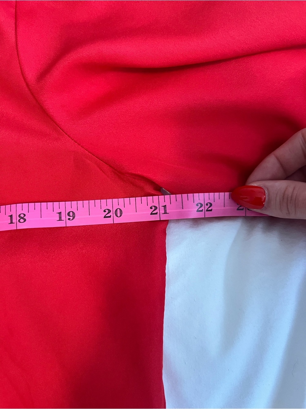 VINTAGE 80’s Red Ruffle Neck Blouse size medium - Picture 6 of 7